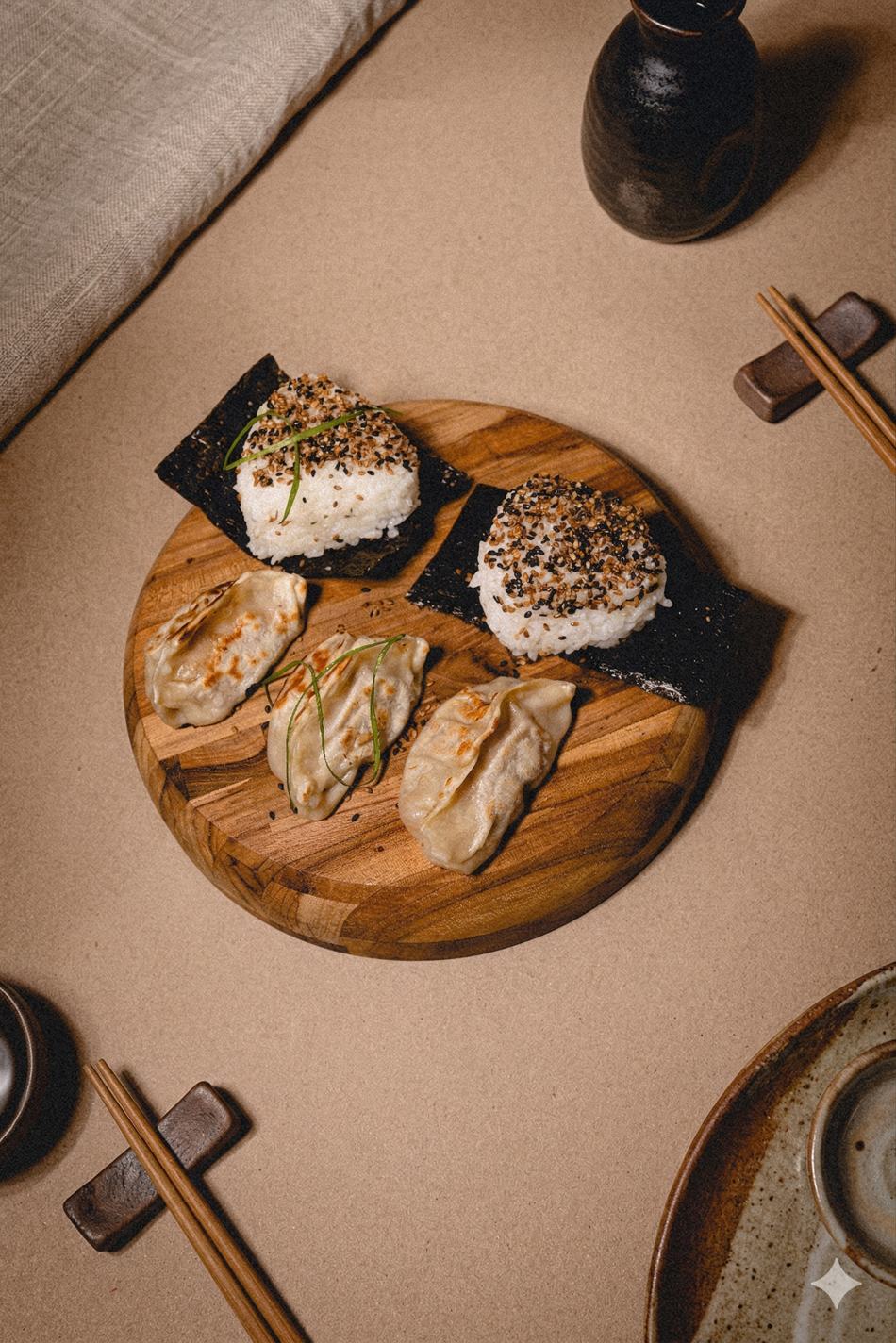 Gyoza de costelinha com molho gochujang